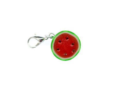 Melone Miniblings Wassermelone Obst Charm Anhänger Handarbeit Frucht Hälfte