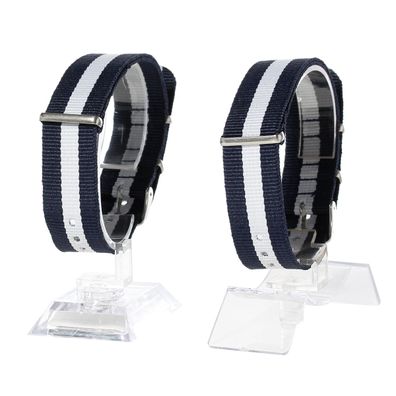 Uhrenarmband Armbanduhr DAU HAU Armband Miniblings Nylon 20mm dunkelblau weiß