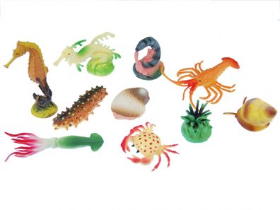 10x Meerestiere Seetiere Figuren Aufstellfiguren Tierfiguren Miniblings Tiere