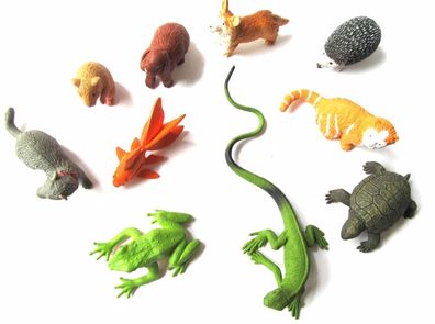 10x Haustiere Set Tierfiguren Miniblings Aufstellfiguren Katze Hund Hase Hamster
