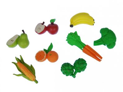 7x Gemüse Obst Set Miniblings Gummi Lebensmittel Figur Garten Essen Vitamine