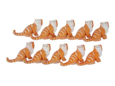 10x Katze Aufstellfigur Tierfigur Miniblings Perserkatze 6cm Katzen rot