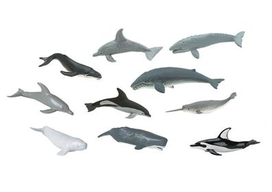 9x Set Wal & Delphin Aufstellfiguren Tierfigur Miniblings Delfin Blauwal Grauwal
