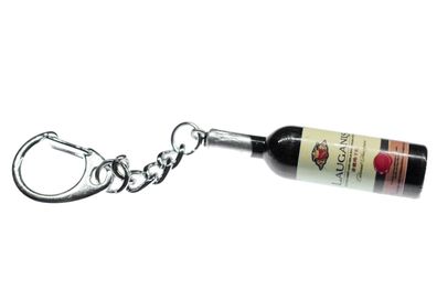 Weinflasche Schlüsselanhänger Miniblings Wein braun Weißwein Schlüsselring 48mm