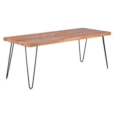 Wohnling Massivholz Akazie Esstisch BAGLI 180 x 80 cm Küchentisch Massiv Tisch