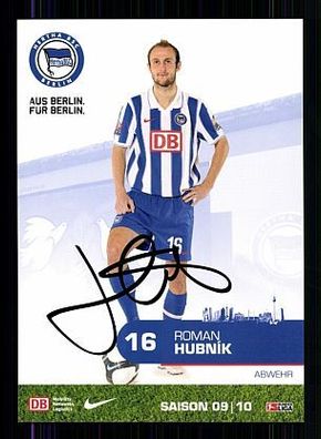 Roman Hubnik Hertha BSC Berlin 2009-10 Autogrammkarte + A 57431
