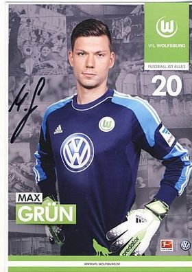 Max Grün VFL Wolfsburg 2013-14 Autogrammkarte + A 57334