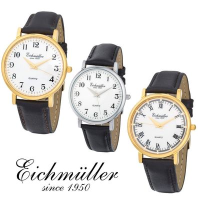 Eichmüller Herrenuhr Analog Quarz mit Lederband 28922-HAU