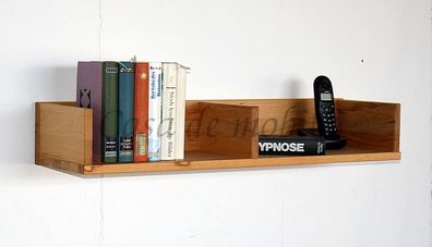 Massivholz Wand-regal Kernbuche geölt Hänge-board Wandablage Schlüßelbrett mit Ablage