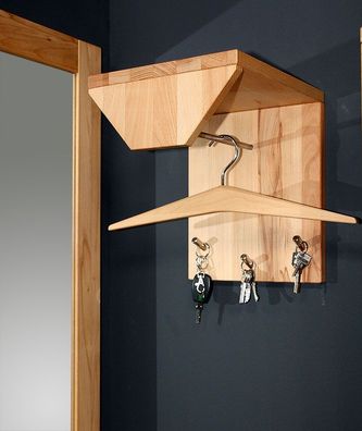 Massivholz Flur-garderobe Kernbuche geölt Wand-garderobe Garderoben-panell leiste
