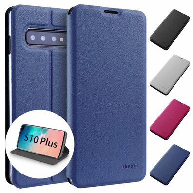 Flip Case Samsung S10 Plus Magnet Cover Aufstellbar Ständer Hülle Schale Folie