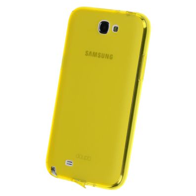 TPU Case Samsung Note 2 Silikon Hülle Cover Matt Clear Schale Staub Schutz Gelb