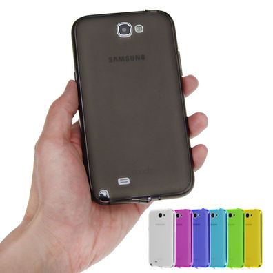 TPU Case Samsung Note 2 Silikon Hülle Cover Matt Transparent Staub Schutz Schale