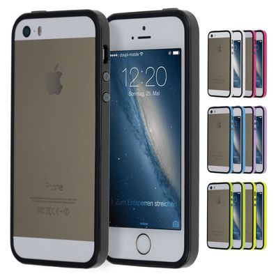 TPU Bumper iPhone 5 5S SE Schutz Rahmen Hülle Silikon Schale Cover Case Folie