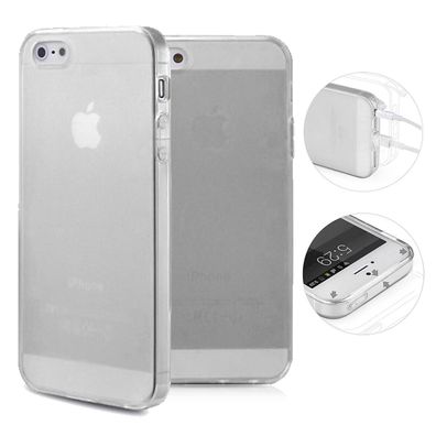 TPU Case iPhone 5 5S SE Silikon Hülle Schale Cover Matt Clear Staubschutz Weiß