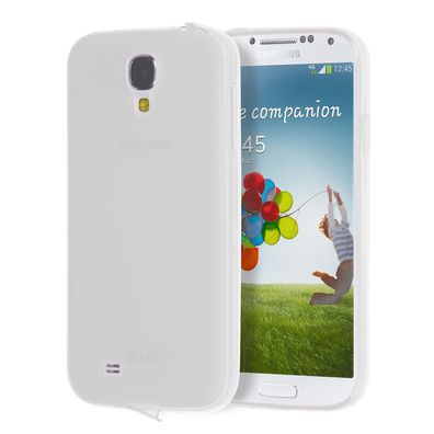 TPU Case Samsung S4 Silikon Hülle Schale Cover Matt Clear Staub Schutz Weiß
