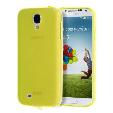 TPU Case Samsung S4 Silikon Hülle Schale Cover Matt Clear Staub Schutz Gelb