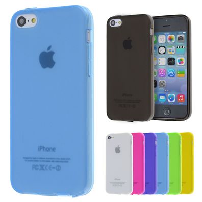 TPU Case iPhone 5C Silikon Hülle Schale Cover Matt Clear Staub Schutz Etui Folie