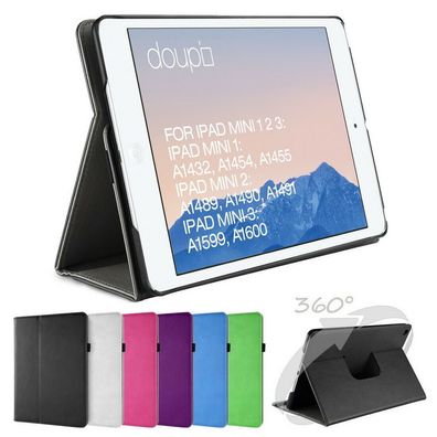 360 drehbar Deluxe Schutzhülle iPad mini 1 2 3 Smart Leder Cover Case Etui Folie
