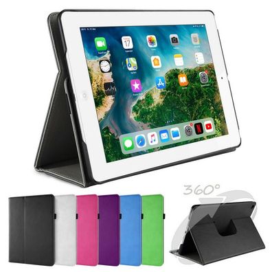 doupi 360 drehbar Deluxe Schutz Hülle iPad 2 3 4 Smart Leder Cover Case Ständer Folie
