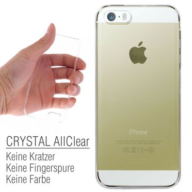 iPhone 5 5S SE Crystal AllClear Case Cover Glasklar Schutz Hülle Schale Folie