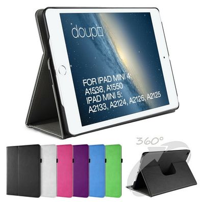 360 drehbar Deluxe Schutzhülle iPad mini 4 / 5 Smart Leder Cover Case Etui Folie