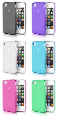 iPhone 4 4S TPU Bumper Case Silikon Staub Schutz Hülle Cover Matt Transparent