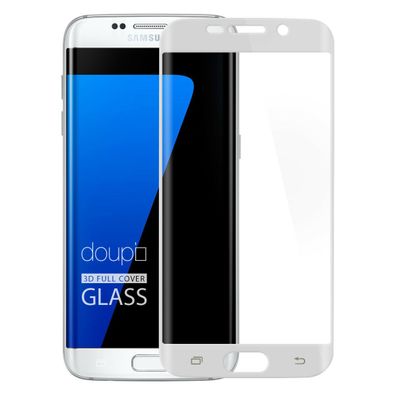 9H Hartglas Samsung S7 Edge HD Panzerfolie 3D Display Schutz Glas FullCover Weiß