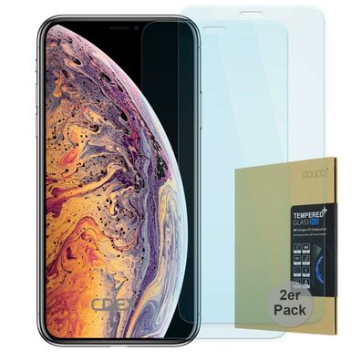 2x 9H Hartglas iPhone Xs / X 5,8" HD Displayschutz Panzer Verbundglas Klar Folie