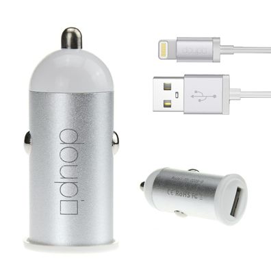 USB Auto Lade Set KFZ Adapter Kabel iPhone X 8 7 6 6S Plus 5 5C 5S SE iPod Weiß