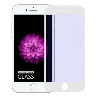 9H Hartglas iPhone 6 6S Plus 5,5" Panzer Folie 3D Display Schutz FullCover Weiß