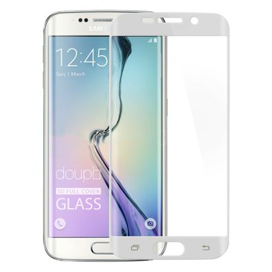 9H Hartglas Samsung S6 Edge Panzer Folie 3D Display Schutz Glas FullCover Weiß