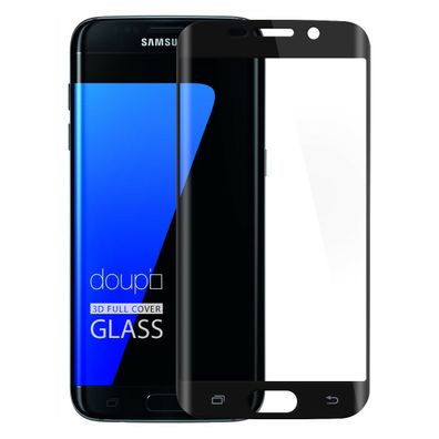 9H Hartglas Samsung S7 Edge Panzerfolie 3D Display Schutz Glas FullCover Schwarz