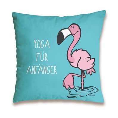 NICI Flamingo Kissen Cushion "Yoga für Anfänger" Neuware