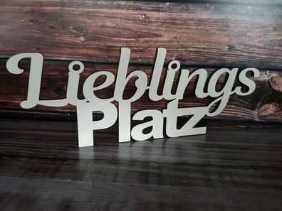 Schriftzug Lieblingsplatz - Holz - zum aufhängen Lieblings Platz Wanddeko Deko