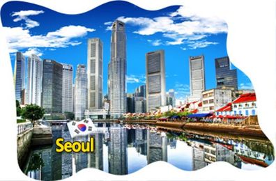 Seoul Südkorea Korea Fridge Magnet Flagge Fahne Epoxid Reise Souvenir