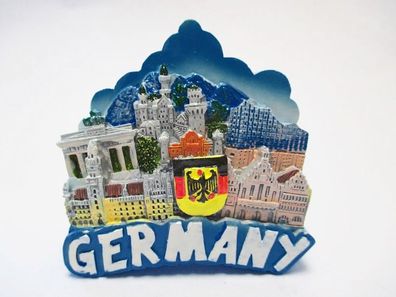 Frankfurt Berlin München Hamburg ... Magnet Poly Relief Souvenir Germany