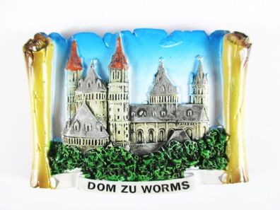 Worms Dom Magnet Souvenir ais Poly, Germany Deutschland, Neu