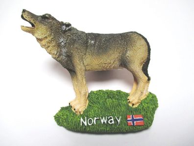 Wolf Norwegen Poly Tier Magnet Souvenir Norway 7 cm
