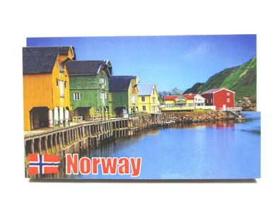 Lofoten Inselgruppe 3D Holz Souvenir Magnet Norway Norwegen