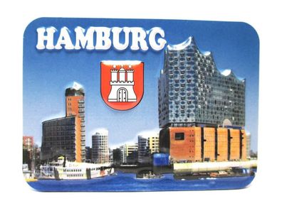 Hamburg Elbphilharmonie Relief 3D Optik unebener Magnet Germany Souvenir 9 cm