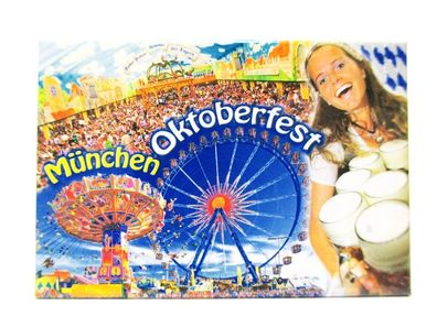 München Oktoberfest Bayern Foto Magnet Germany 8 cm Reise Souvenir