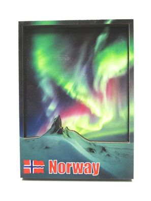 Norwegen Nordlichter 3D Holz Souvenir Magnet Skandinavien Norway