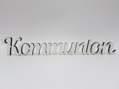 Schriftzug Kommunion - 30cm - Holz Feier Eucharistie Altarsakrament Deko