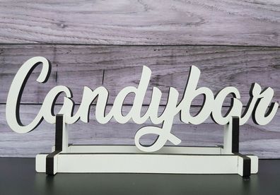 Schriftzug Candybar - Holz - mit Aufsteller - 45cm - Tischdeko Holz Deko Wedding