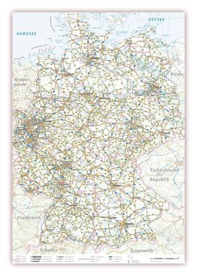 LYSCO® Deutschlandkarte DIN A2 Format gerollt Landkarte Deutschland (K-711)