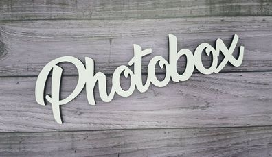 Schriftzug Photobox - Holz Photo Foto Fotobox Hochzeit Gäste fotografieren Deko