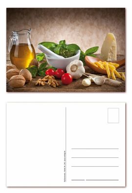 12 Stück Postkarten PKT-146 Nudeln mit Pesto Tomaten Küche Ansichtskarten 
