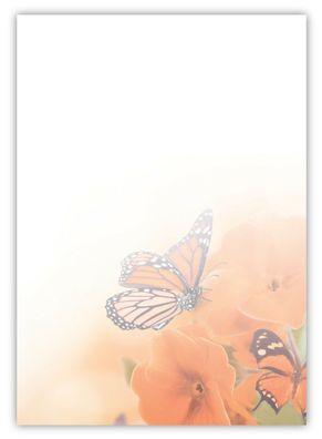 25 Blatt Motivpapier-5026 A4 Blumen Schmetterlinge Stiefmütterchen Briefpapier