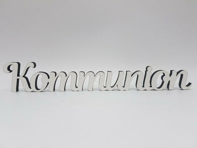 Schriftzug Kommunion - Holz Feier Eucharistie Altarsakrament Deko